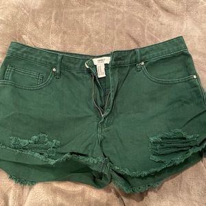 Forever 21 green jean shorts